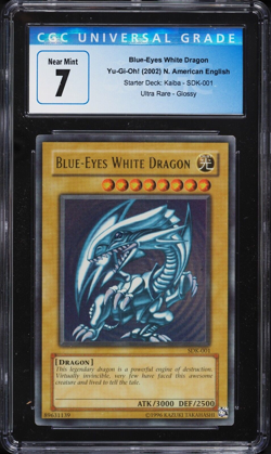 2002 Yugioh Card - Starter Deck Kaiba Blue-Eyes White Dragon #SDK-001 CGC 7 NM - Image 1