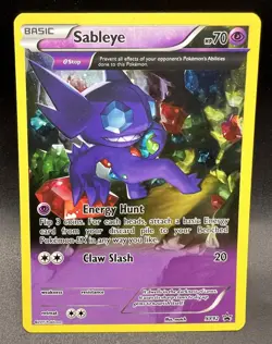 XY92 Sableye Black Star Promo Holo Pokemon TCG Card Damaged - Image 1