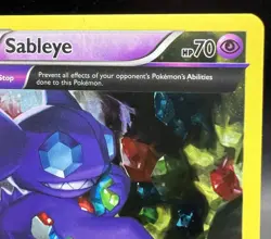 XY92 Sableye Black Star Promo Holo Pokemon TCG Card Damaged - Image 4