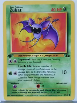 Zubat 57/62 - NM / M - 1ST EDITION Fossil Pokemon Card - $2 Combined Shipping - Image 1