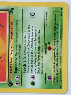 Zubat 57/62 - NM / M - 1ST EDITION Fossil Pokemon Card - $2 Combined Shipping - Image 3