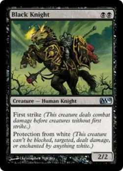 Black Knight -Foil Light Play MTG Magic 2010 Core Set - Image 1