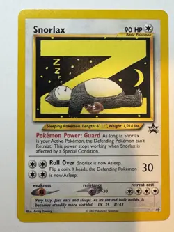 Pokemon TCG Snorlax #49 Wizards of the Coast 2002 Promo Card Near Mint Condition - Image 1