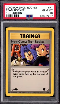 2000 Pokemon Rocket 1st Edition Here Comes Team Rocket! #71 PSA 10 GEM MINT - Image 1