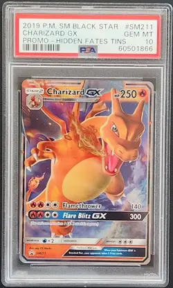 Pokemon Charizard GX Hidden Fates Tins Ultra Rare Promo SM211 PSA 10 Gem Mint - Image 1