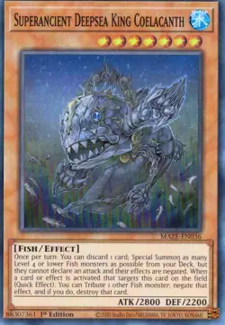 Yu-Gi-Oh! Superancient Deepsea King Coelacanth 1st Ed. MAZE-EN036 Super NM/LP x1 - Image 1