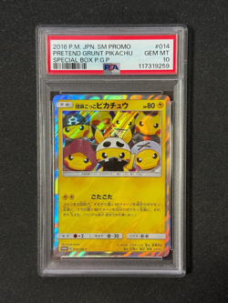 PSA 10 Pokemon Card Pretend Grunt Pikachu 014/SM-P Holo SM Promo Japanese - Image 1