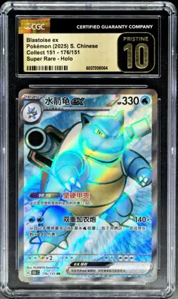 2025 Pokemon Cards CHN. Blastoise GX 176/151 SR CGC 10 PRISTINE - Image 1