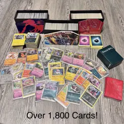 Massive 1,800+ Unsearched Pokemon Trading Card Collection + 34 Holo Foils & More - Image 1