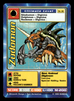 Digimon Starter Deck Card St-38 Zudomon Trading Card TCG 1st Edition - Image 1