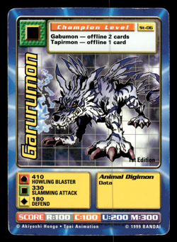 Bandai Digimon Trading Card Starter Deck 1 Garurumon St-06 1st Edition - Image 1