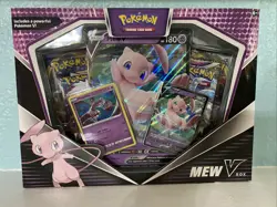 2022 Pokemon MewV Box 4 Booster Packs 1 Oversized Card 1 Foil MewV 1 Foil Mewtwo - Image 1