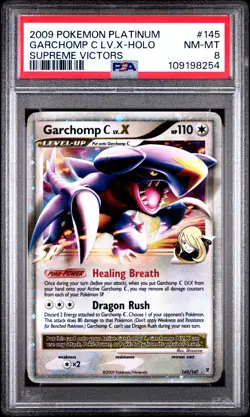 2009 POKEMON PLATINUM SUPREME VICTORS GARCHOMP C LV.X #145 PSA 8 NM #109198254 - Image 1