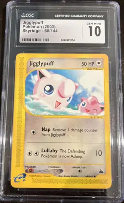 Jigglypuff CGC 10 Gem Mint 68/144 2003 Pokemon Skyridge - Image 1
