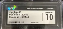 Jigglypuff CGC 10 Gem Mint 68/144 2003 Pokemon Skyridge - Image 3