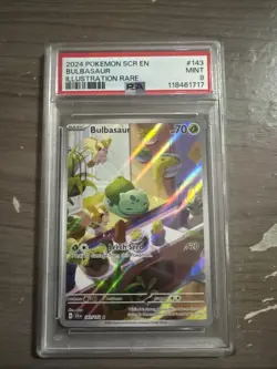 2024 Pokemon Bulbasaur Illustration Rare PSA 9 Mint, IR Stellar Crown SCR en 143 - Image 1