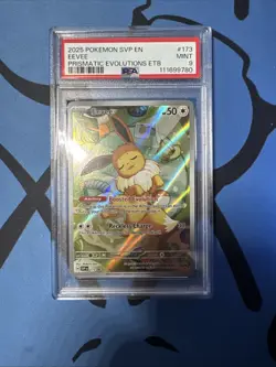 2025 Pokemon Eevee Prismatic Evolutions Black Star Promo #173 PSA 9 - Image 1