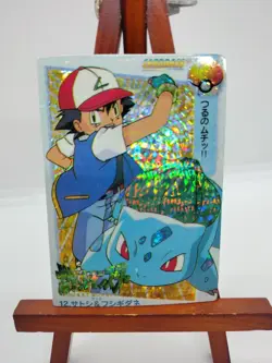 Pokemon Pocket Monsters Anime Collection Sticker #12 Ash Ketchum and Bulbasaur - Image 2