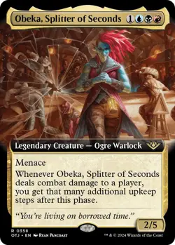 MTG Obeka, Splitter of Seconds 358 Rare Extended Art Outlaws of Thunder Junction - Image 1