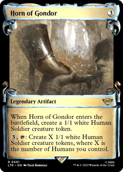 MTG Horn of Gondor 691 Rare Foil Showcase Scrolls The Lord of the Rings - Image 1