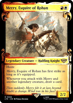 MTG Merry, Esquire of Rohan 666 Rare Foil Showcase Scrolls The Lord of the Rings - Image 1