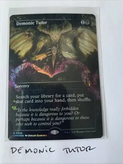 Demonic Tutor (Borderless) Commander Masters Foil - Image 1