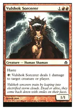 Vulshok Sorcerer Fifth Dawn MTG - NM+ Mythic Relics - Image 1