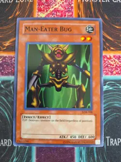 Yu-Gi-Oh! TCG Man-Eater Bug LOB-108 Super Rare Unlimited Near Mint a1/ - Image 1
