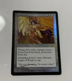 Magic the Gathering AKROMA, ANGEL OF WRATH #1/145 FOIL RARE Unplay 2003 Legions - Image 1