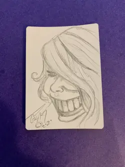 MTG Magic Golem-Skin Gauntlets FOIL Signed Artist Proof W/Sketch X1 2XM Pollack - Image 2