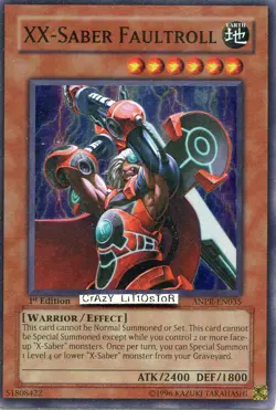YU-GI-OH XX-SABER FAULTROLL 1ST ED SUPER RARE N/MINT APNR-EN035 - Image 1