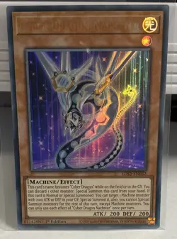 YUGIOH CYBER DRAGON NACHSTER LDS2-EN032 1st EDITION NM - Image 1