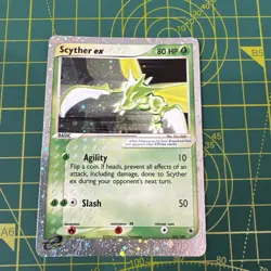 Pokemon Scyther EX 102/109 EX Series Ruby & Sapphire Holo Rare Card - Fair - Image 1