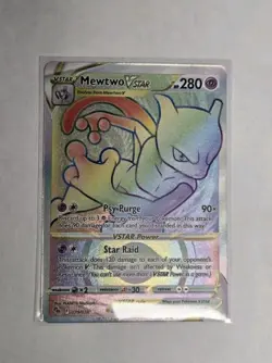 Pokemon Go Mewtwo VSTAR 079/078 Rainbow Secret Rare TCG Card - Mint Condition - Image 1