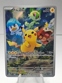 Pikachu 027 Black Star Promo Pokemon Card Holo Full Art Rare Paldea Evolved - #4 - Image 1