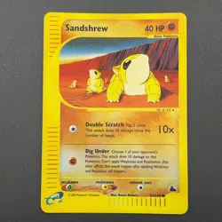 Sandshrew Pokemon Card 92/144 Skyridge e-Reader Reverse Holo Nintendo M6-90 - Image 2