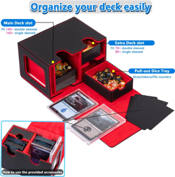 MTG Deck Box for Commander with Dice Tray,Designed for MTG Commander Card Deck B - Image 3