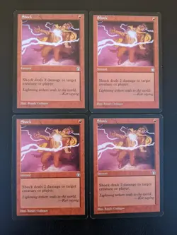 4 x Shock - Stronghold - MTG Magic the Gathering - Red LP/NM - Image 1