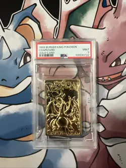 1999 Pokemon Burger King 23 K Gold Plated Charizard Card PSA 9 w Original Box - Image 3
