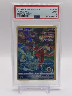 PSA 9 Mint Deoxys GG12/GG70 ART RARE 2023 Pokemon Crown Zenith - Image 1