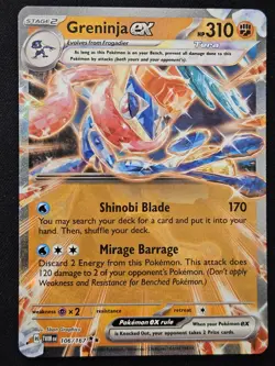 Greninja ex 106/167 S&V Twilight Masquerade Double Rare Holo Pokemon TCG 2024 NM - Image 1