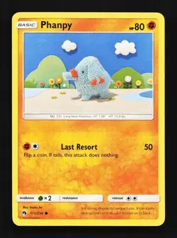 Phanpy 111/214 LP Lost Thunder English Pokemon Card TCG - Image 1