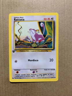 1st Edition SPANISH Rattata 61/102 Base Set - Common Pokemon Card - NM/Mint - Image 1