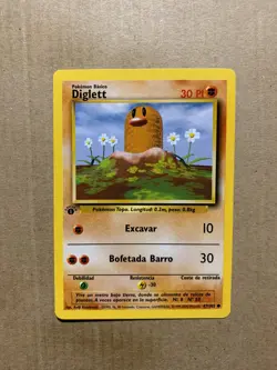 1st Edition SPANISH Diglett 47/102 Base Set - Common Pokemon Card - NM/Mint - Image 1