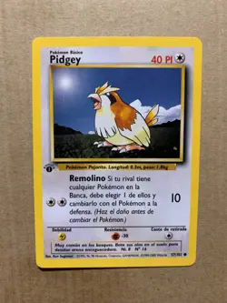 1st Edition SPANISH Pidgey 57/102 Base Set - Common Pokemon Card - EXCELLENT - Image 1
