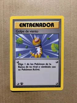1st Edition SPANISH Gust of Wind 93/102 Base Set - Common Pokemon Card - NM/M - Image 1