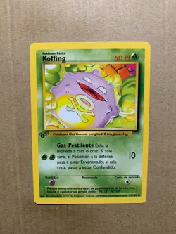 1st Edition SPANISH Koffing 51/102 Base Set - Common Pokemon Card - NM/Mint - Image 1