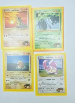 Pokemon TCG 4 Card Lot Brock's Pokemon Gym Heroes & Challenge Sets. Vintage ! Lp - Image 1