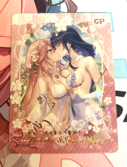 WAIFU Senpai Goddess Haven 6 CP Yae Miko Foil Card. Sexy Anime Girl Story - Image 1