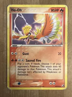 Ho-Oh EX Unseen Forces NON Holo Rare 27/115 Pokemon Card - DAMAGED - Image 1